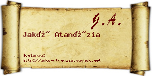 Jakó Atanázia névjegykártya